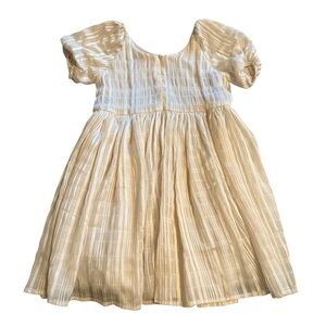 Elegant Cream Puff Sleeve Kids Dress